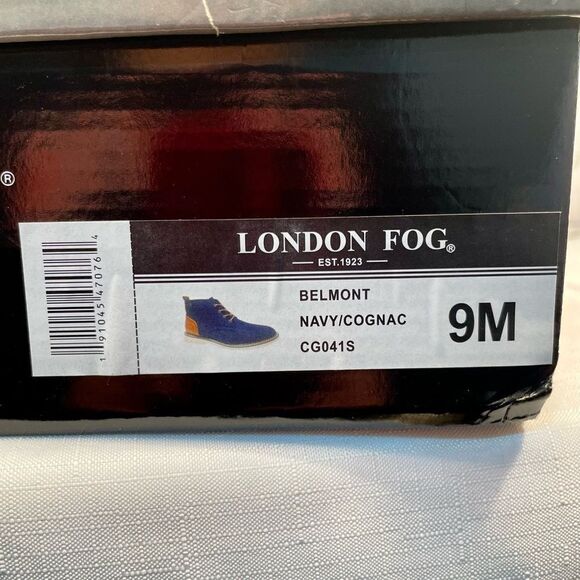 LONDON FOG BELMONT HOOT IN NAVY/COGNAC SIZE 9M NWT - Picture 7 of 7